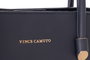 Vince Camuto Bolso Ravenna Dark Blue, Bolso de Piel de Polivinilo Azul Oscuro, Dimensiones 25x10x20 cm